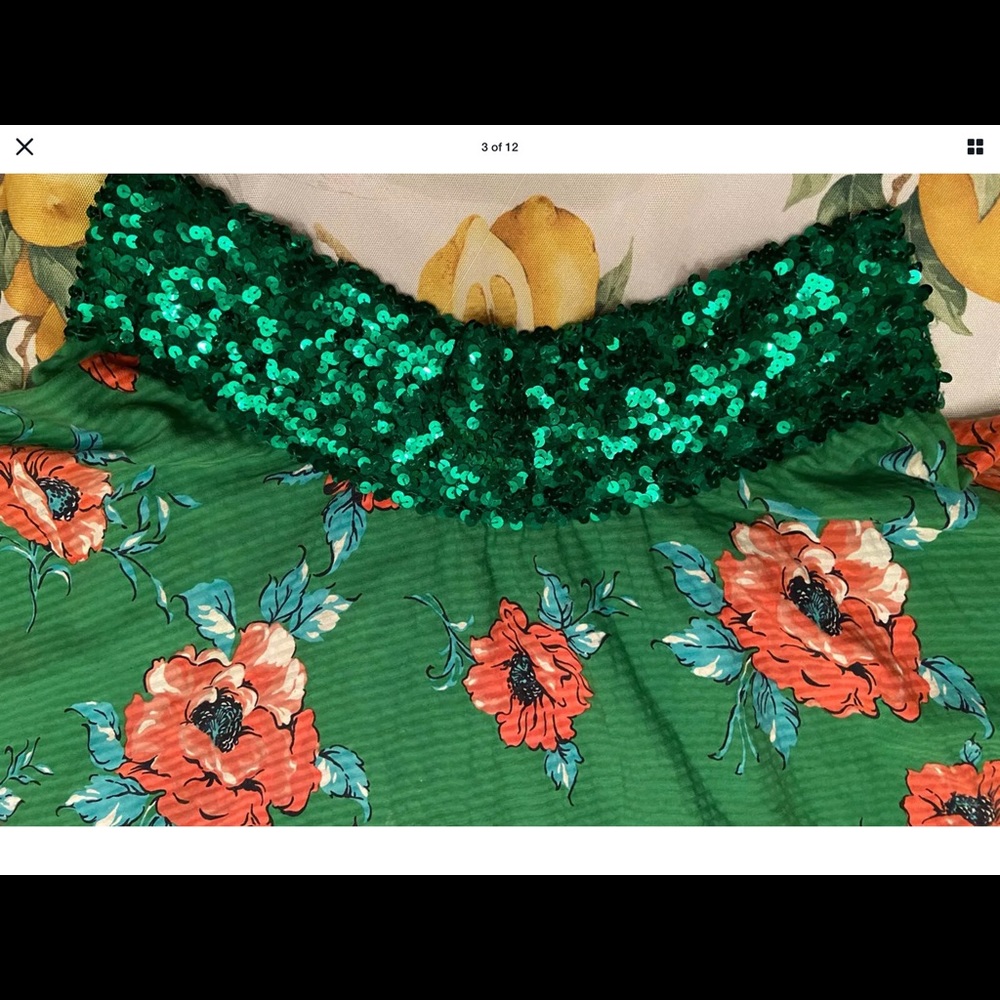 Trelise Cooper Skirt Green & Red Poppy Size 814 Perf… Gem